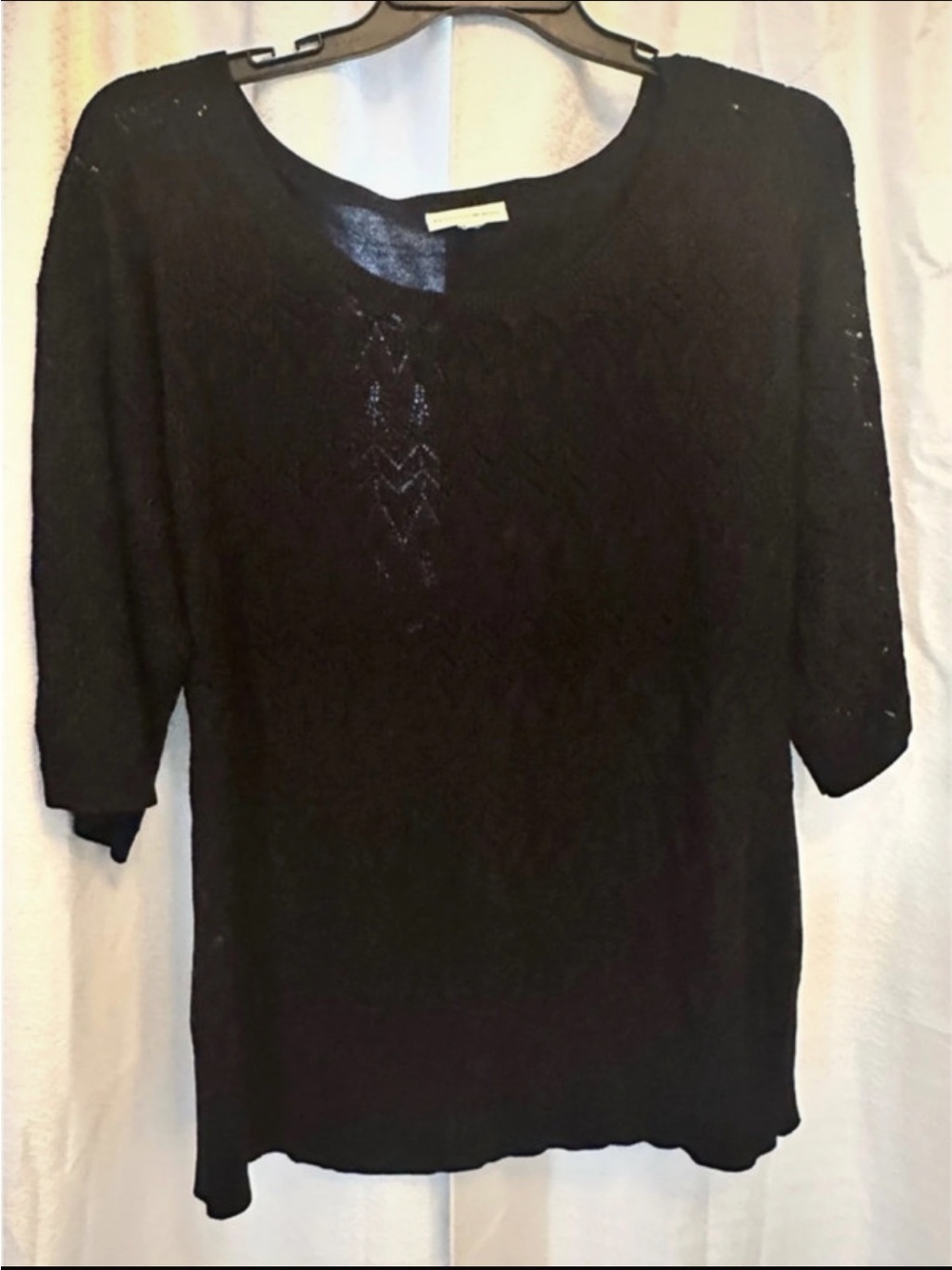 Fashion Bug Black Knit Scoop Neck Top - Picture 1 of 2